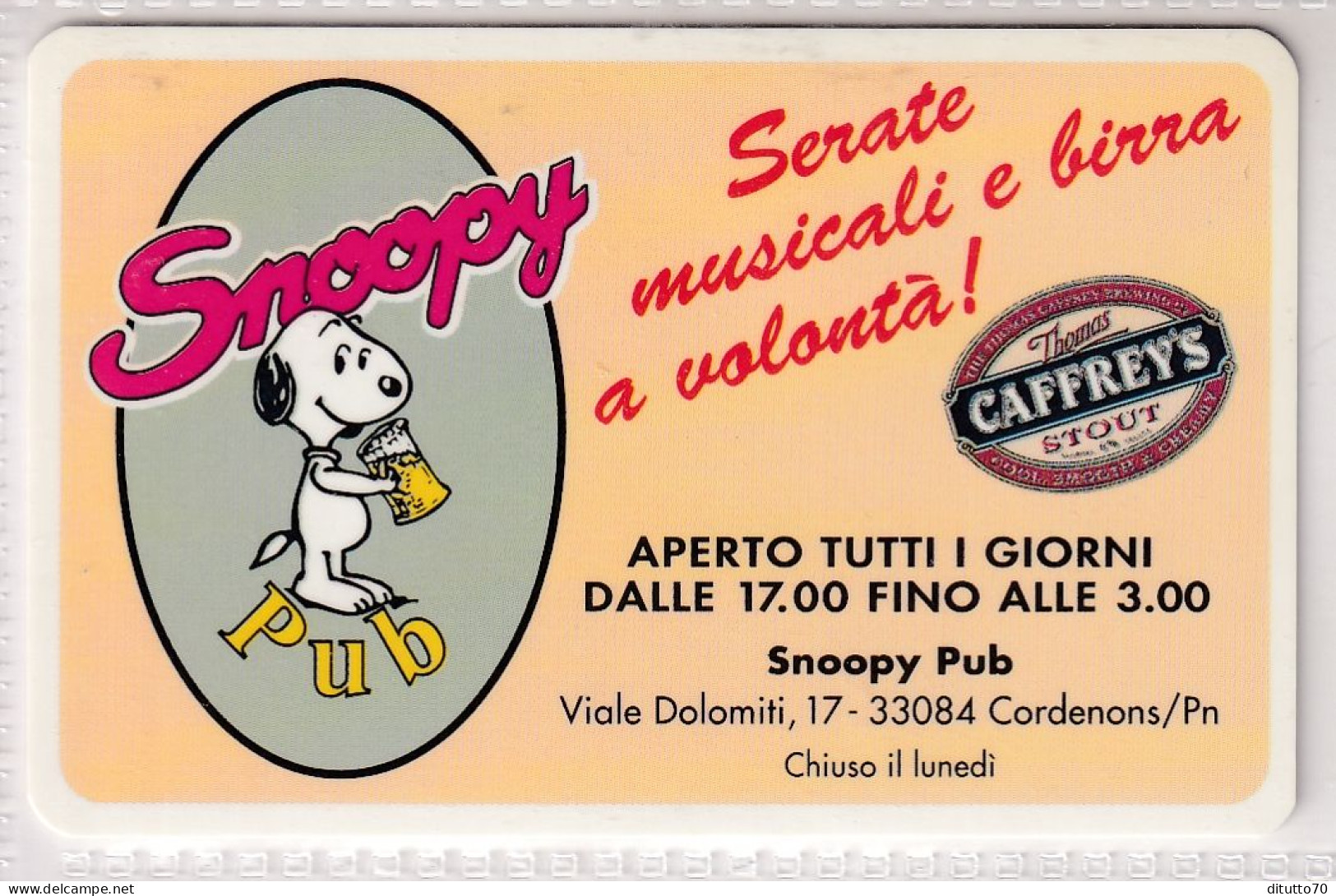 Calendarietto - Snoopy Pub - Crdenons - Anno 1998 - Small : 1991-00