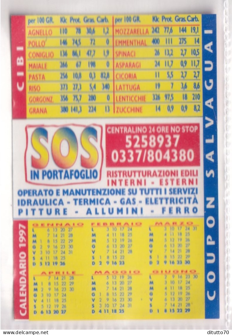 Calendarietto - Sos - In Portafoglio - Anno 1997 - Petit Format : 1991-00