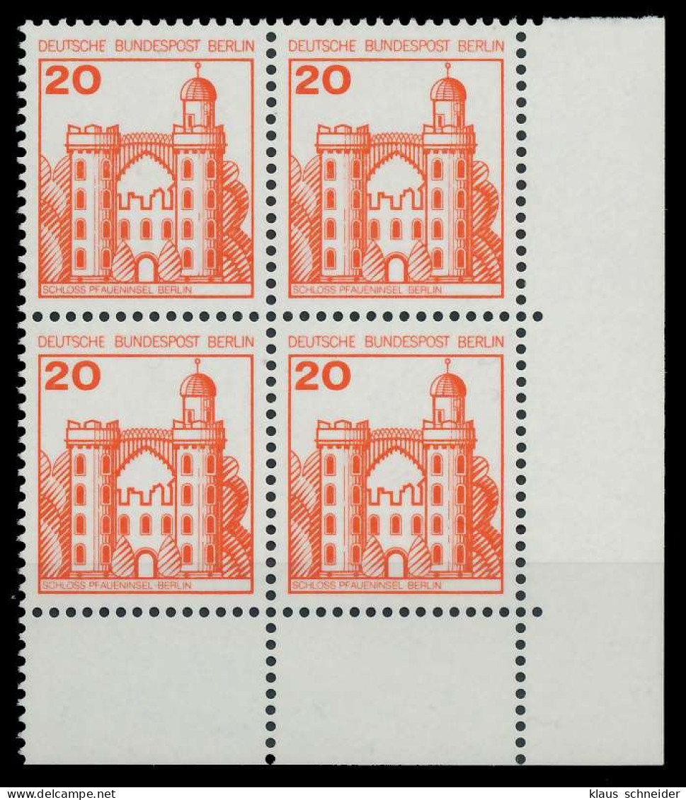 BERLIN DS BURGEN U. SCHLÖSSER Nr 533 Postfrisch VIERERB X8F95F6 - Unused Stamps