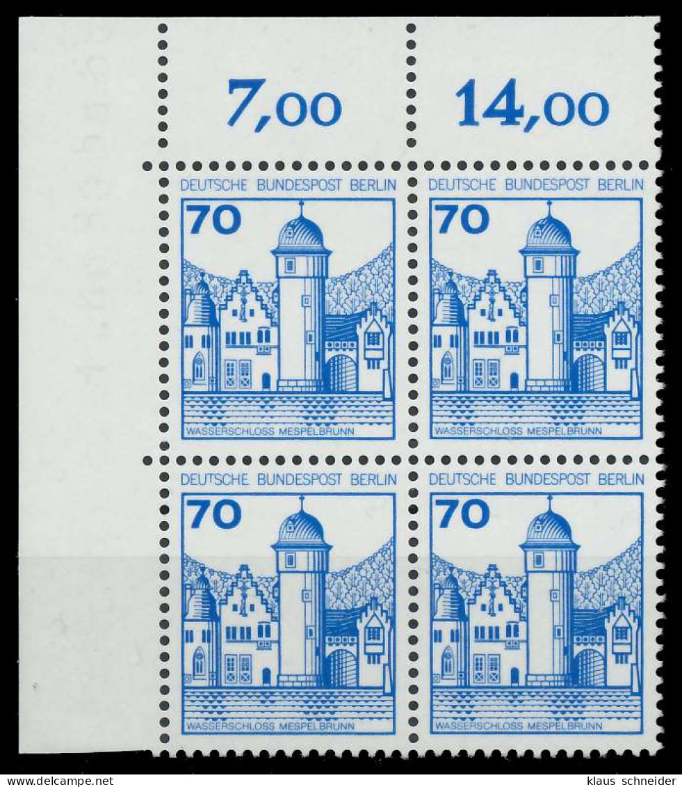 BERLIN DS BURGEN U. SCHLÖSSER Nr 538 Postfrisch VIERERB X8F962A - Unused Stamps