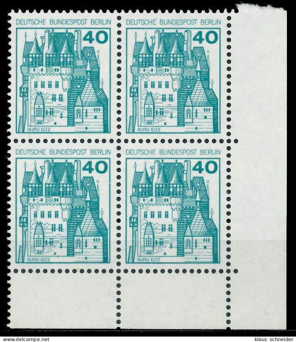 BERLIN DS BURGEN U. SCHLÖSSER Nr 535 Postfrisch VIERERB X8F965A - Unused Stamps