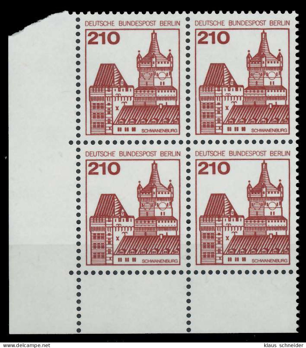 BERLIN DS BURGEN U. SCHLÖSSER Nr 589 Postfrisch VIERERB X8F966E - Unused Stamps