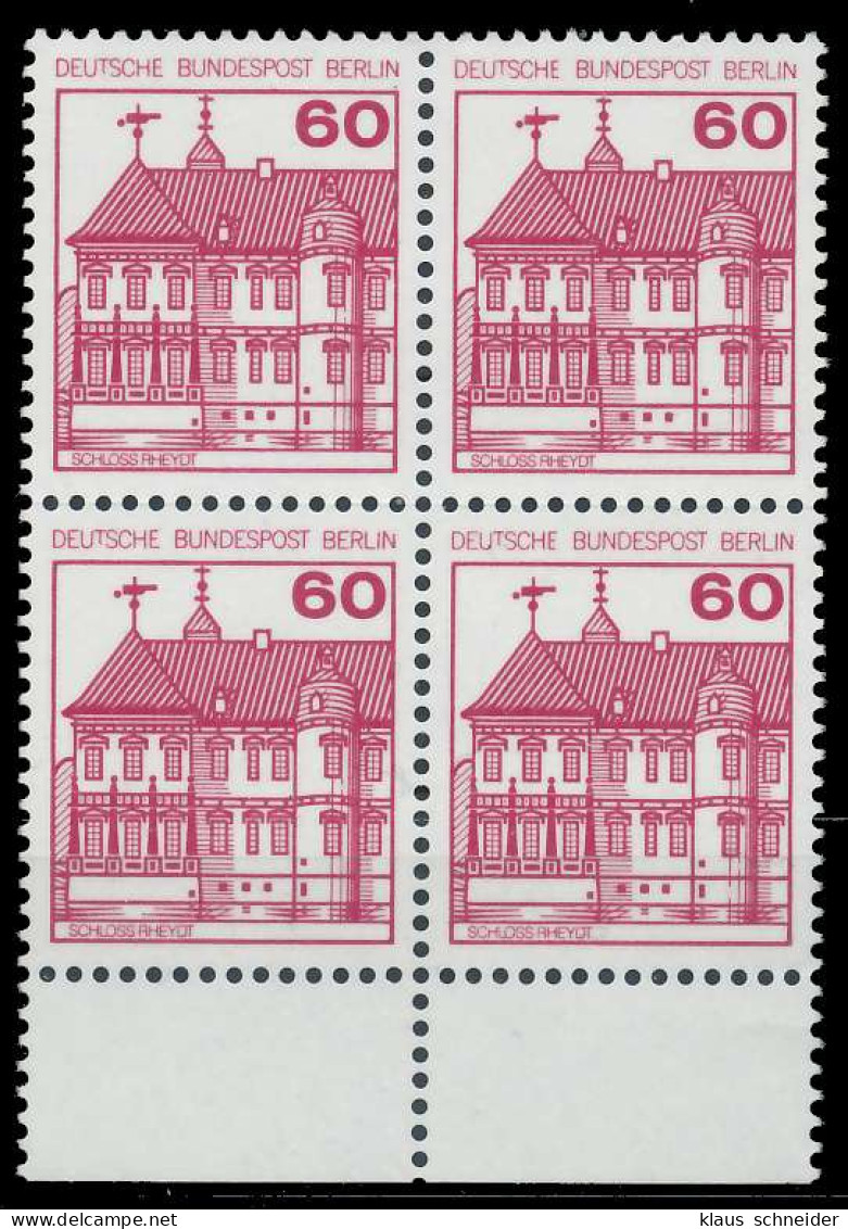 BERLIN DS BURGEN U. SCHLÖSSER Nr 611A Postfrisch VIERER X8F9676 - Unused Stamps