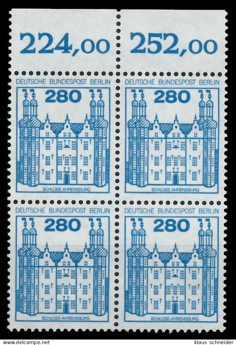 BERLIN DS BURGEN U. SCHLÖSSER Nr 676 Postfrisch VIERERB X8F96AE - Unused Stamps