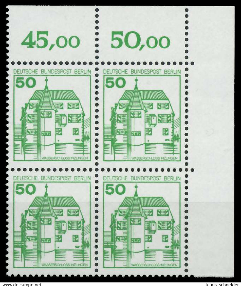 BERLIN DS BURGEN U. SCHLÖSSER Nr 615A Postfrisch VIERER X8F9712 - Unused Stamps