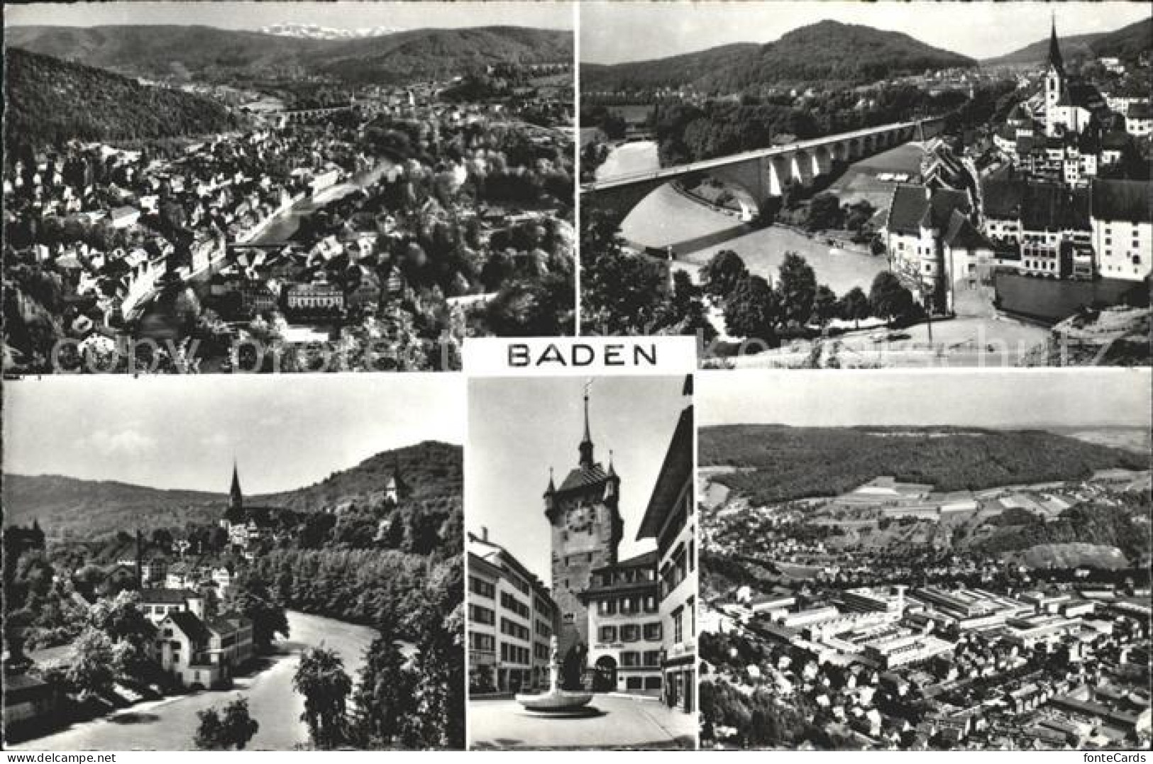 11777121 Baden AG Panorama Limmatbruecke Stadttorturm Baden - Sonstige & Ohne Zuordnung