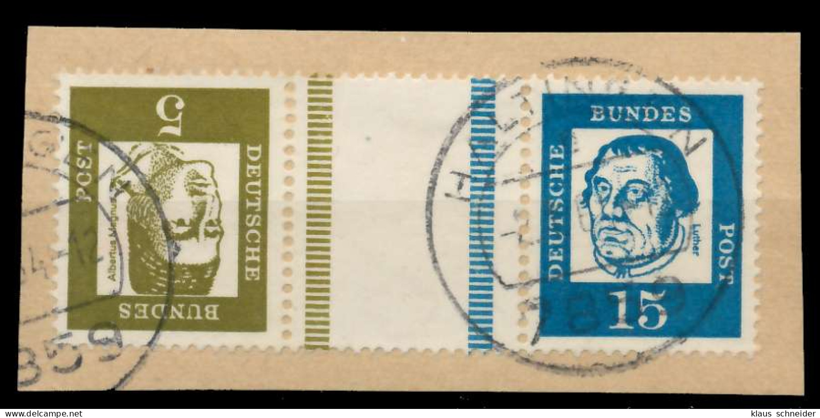 BRD ZUSAMMENDRUCK Nr KZ2 Zentrisch Gestempelt 3ER STR Briefstück X9068A6 - Zusammendrucke