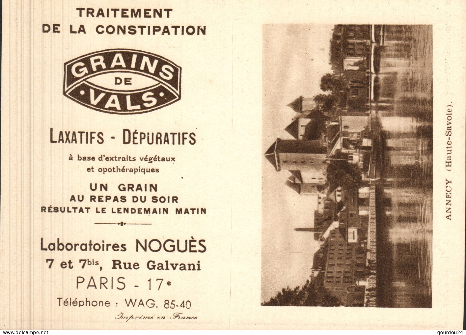 Pub Grains De VALS - Annecy - 1941 - Klein Formaat: 1941-60
