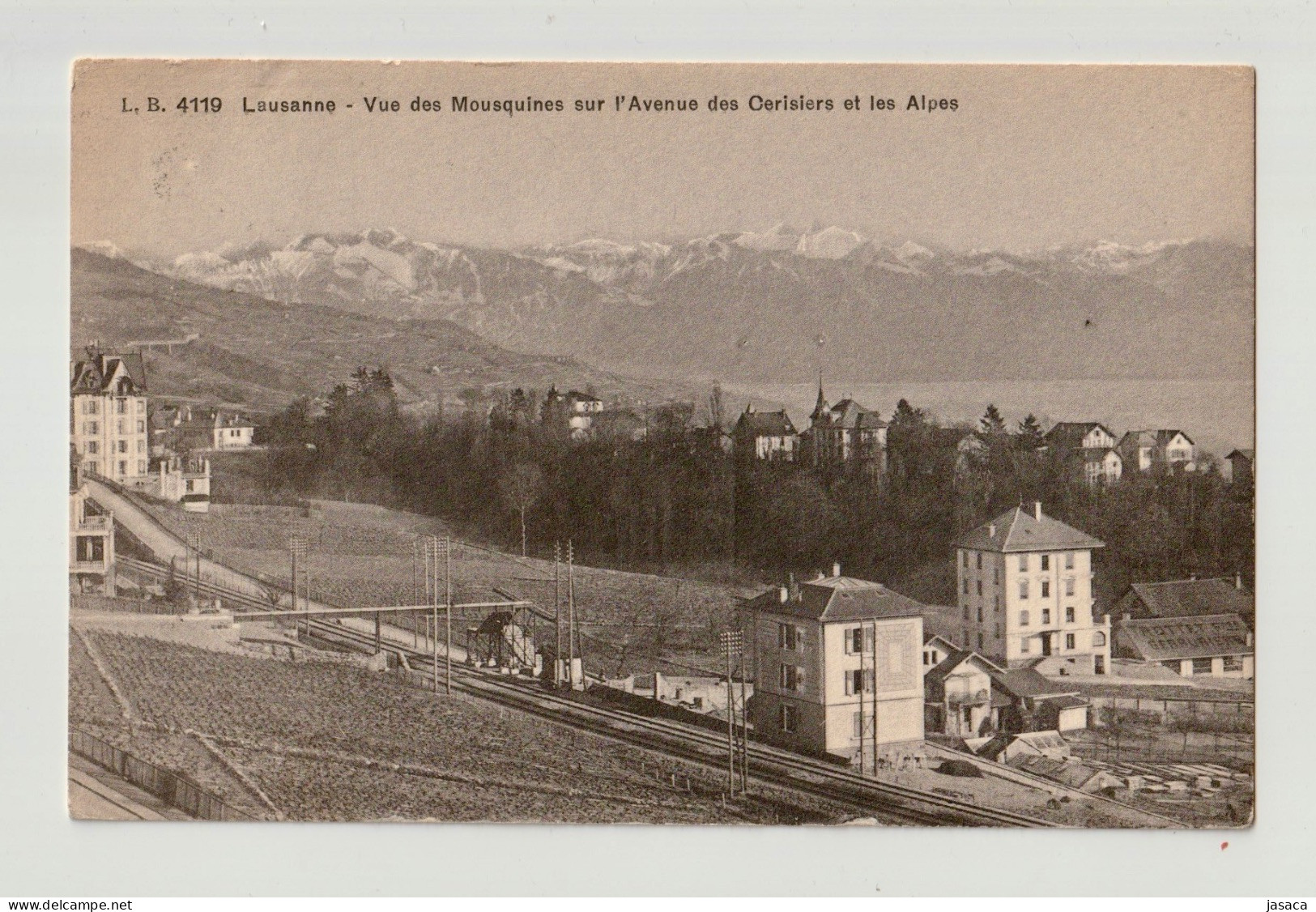 Lausanne - Vue Des Mousquines Sur L'Avenue Des Cerisiers Et Les Alpes - Lausanne