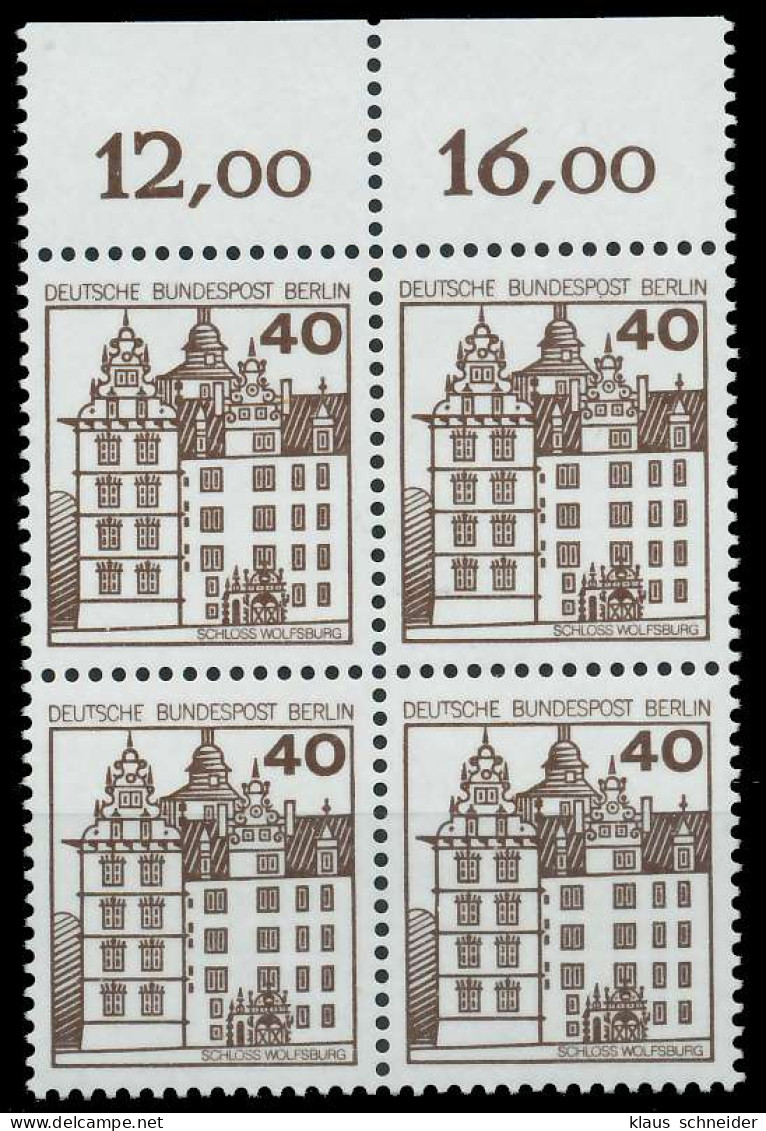 BERLIN DS BURGEN U. SCHLÖSSER Nr 614 Postfrisch VIERERB X906BE6 - Unused Stamps