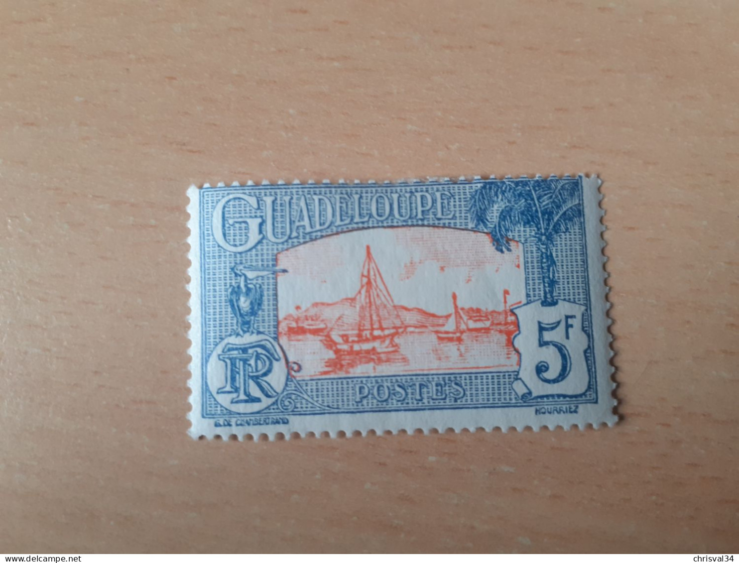 TIMBRE   GUADELOUPE       N  120    COTE  1,25   EUROS  NEUF  TRACE  CHARNIERE - Ungebraucht