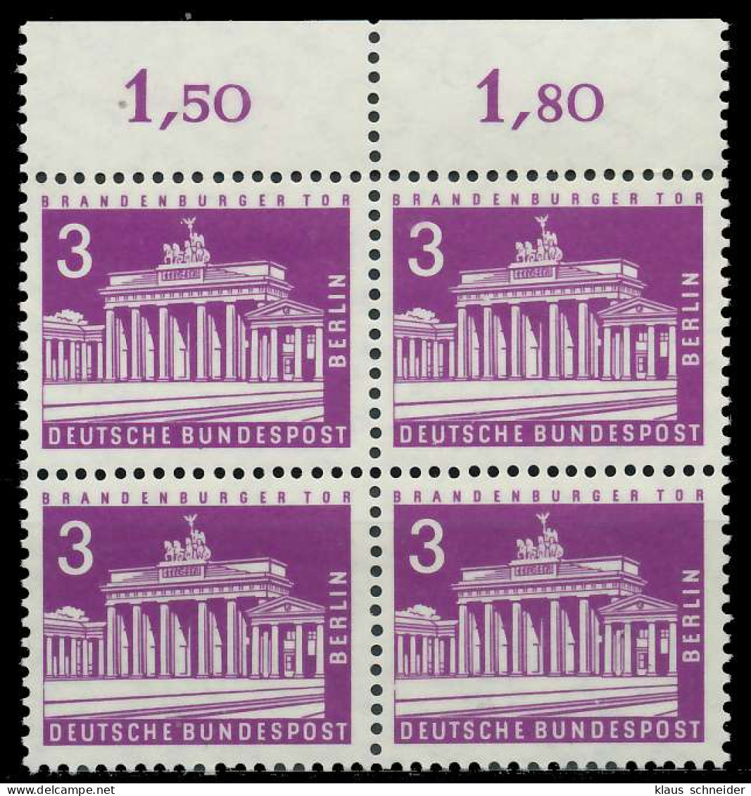 BERLIN DS BAUTEN 2 Nr 231 Postfrisch VIERERBLOCK ORA X90ED0A - Unused Stamps