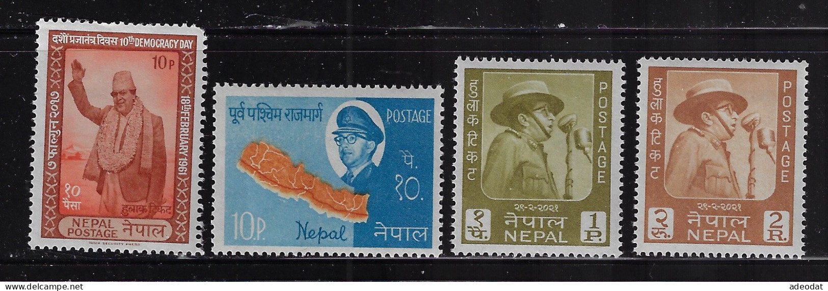 NEPAL  1961-64  SCOTT#129,170,173,174  MNH - Nepal