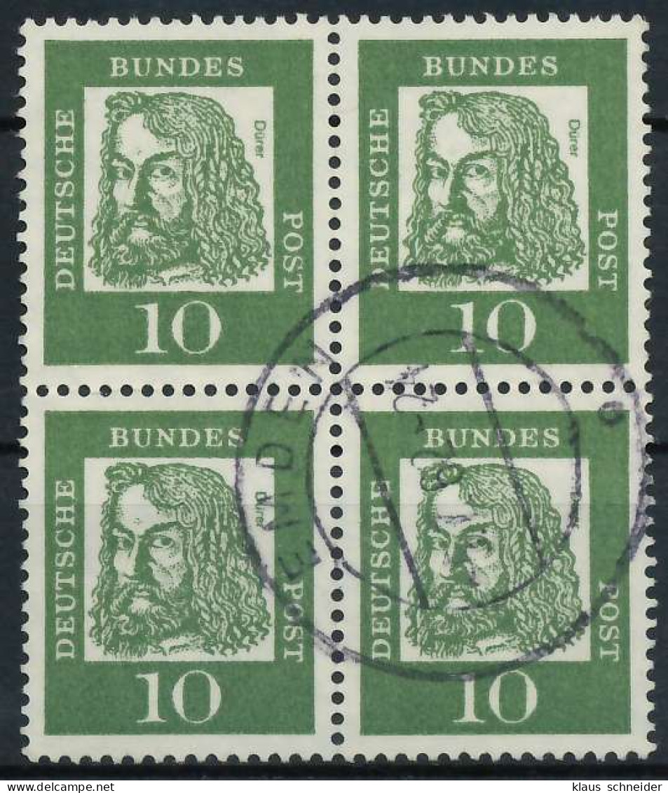 BRD DS BED. DEUTSCHE Nr 350y Zentrisch Gestempelt VIERERBLOC X914D2E - Used Stamps