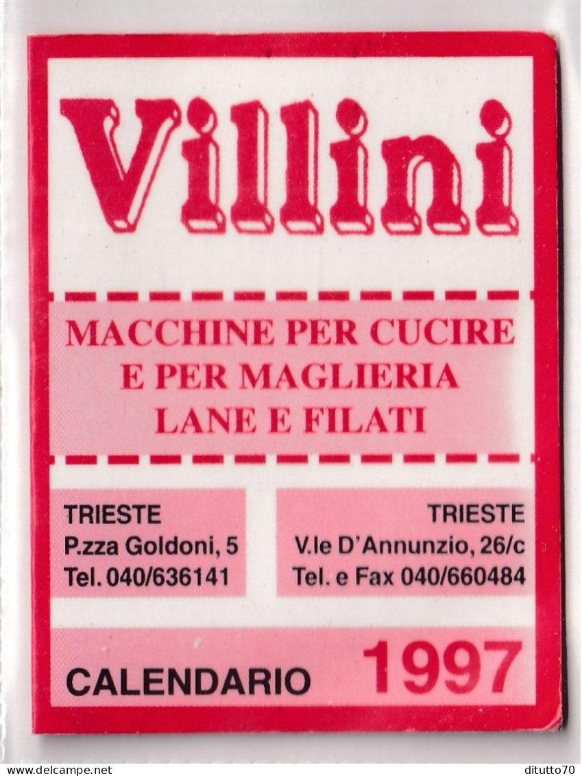 Calendarietto - Villini - Macchine Per Cucire - Trieste - Anno 1997 - Tamaño Pequeño : 1991-00