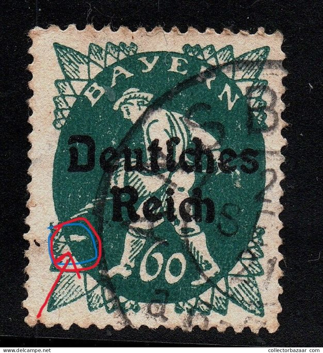 Bayern #126 Plattenfehler Plate Flaw Germany State Deffective Overprint Variety Error - Nuevos