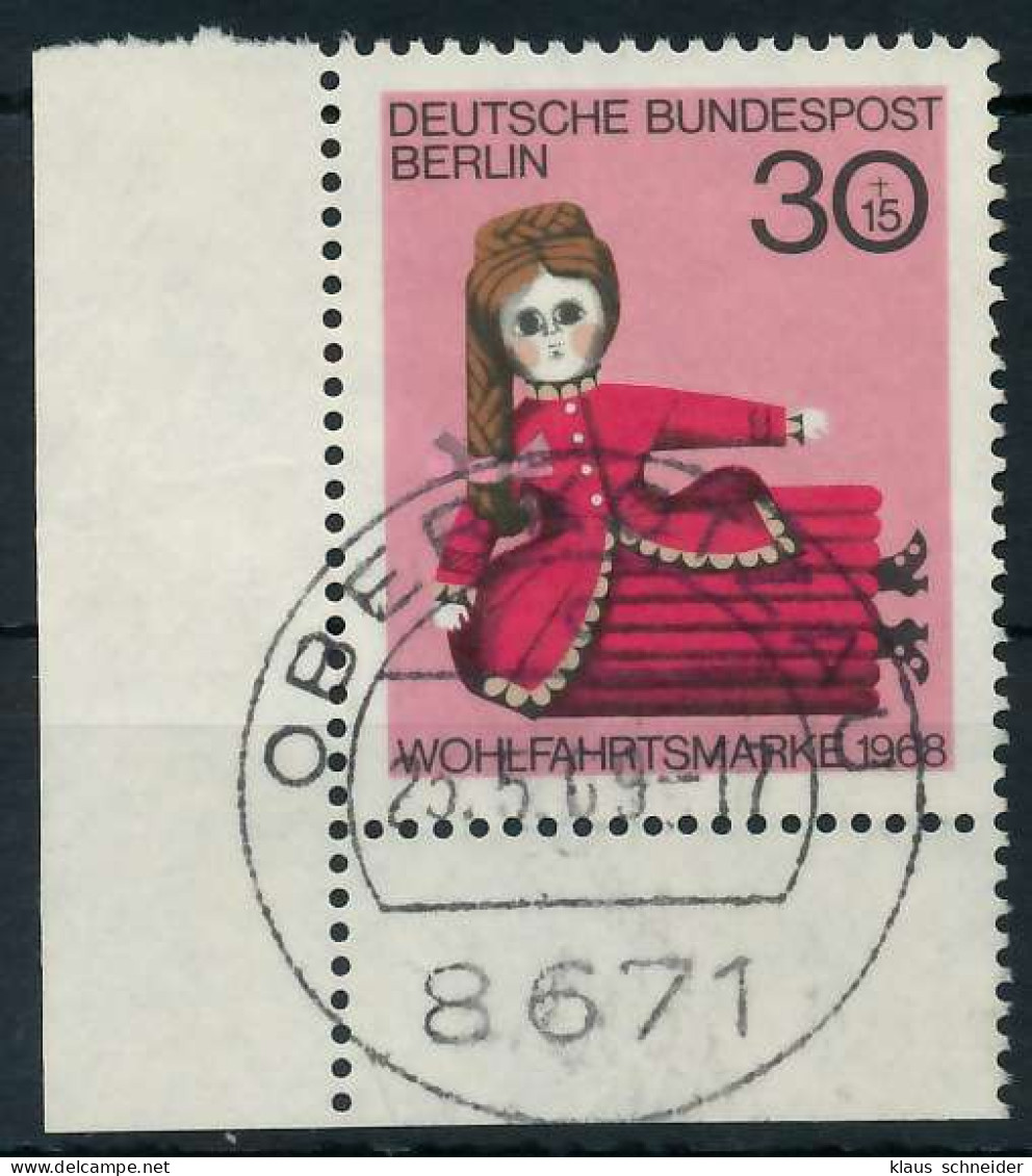 BERLIN 1968 Nr 324 Zentrisch Gestempelt ECKE-ULI X91D9DA - Used Stamps