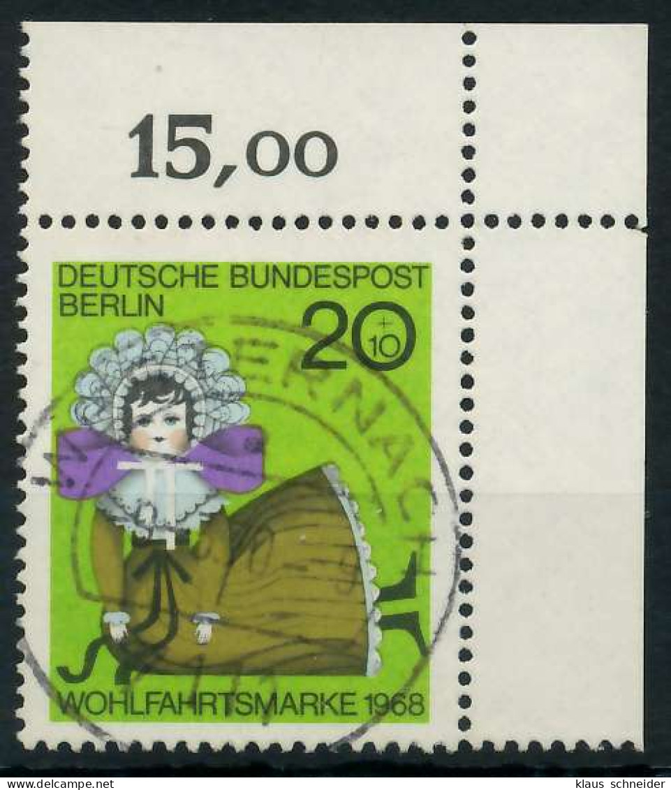 BERLIN 1968 Nr 323 Zentrisch Gestempelt ECKE-ORE X91DA02 - Used Stamps