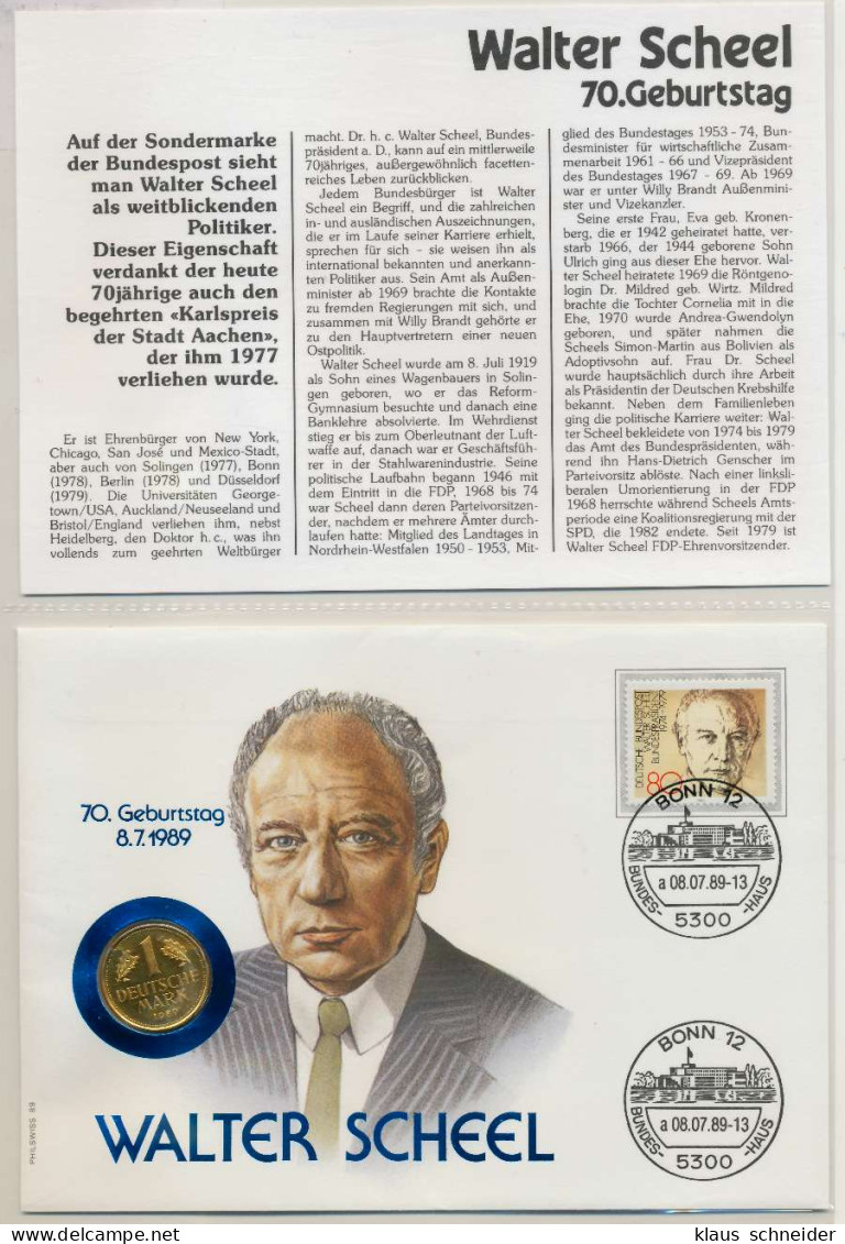 NUMISBRIEF 1 MARK VERGOLDET W SCHEEL X9206FA - 1 Marco