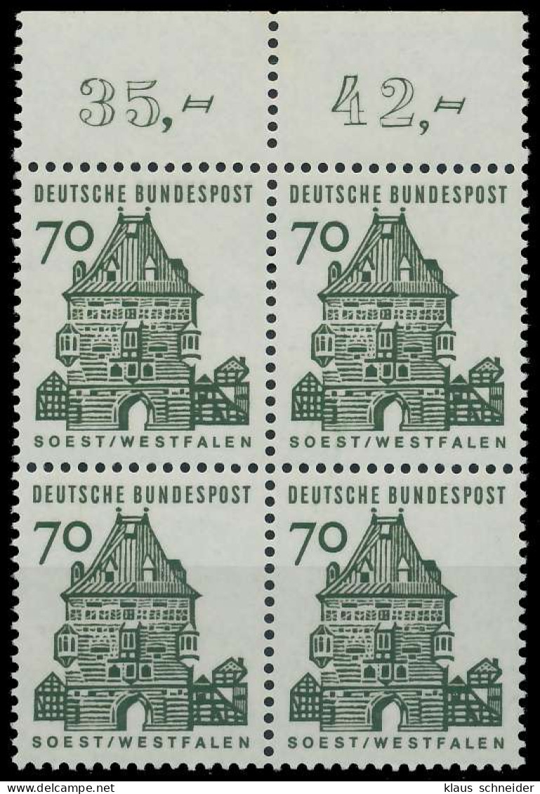 BRD DS BAUWERKE 1 Nr 460 Postfrisch VIERERBLOCK ORA X9207DE - Unused Stamps