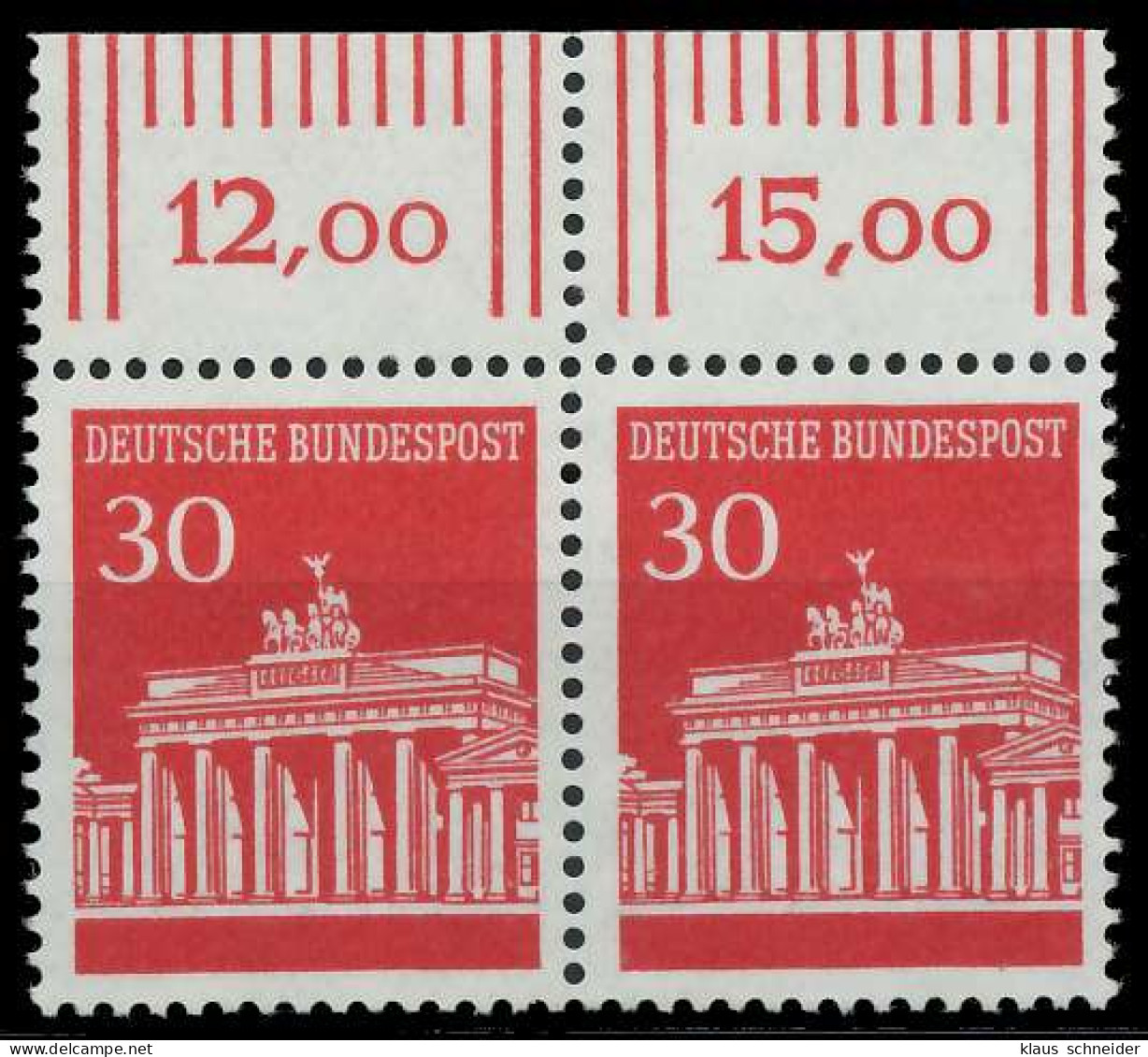 BRD DS BRANDENBURGER TOR Nr 508v Postfrisch WAAGR PAAR X926A4A - Unused Stamps