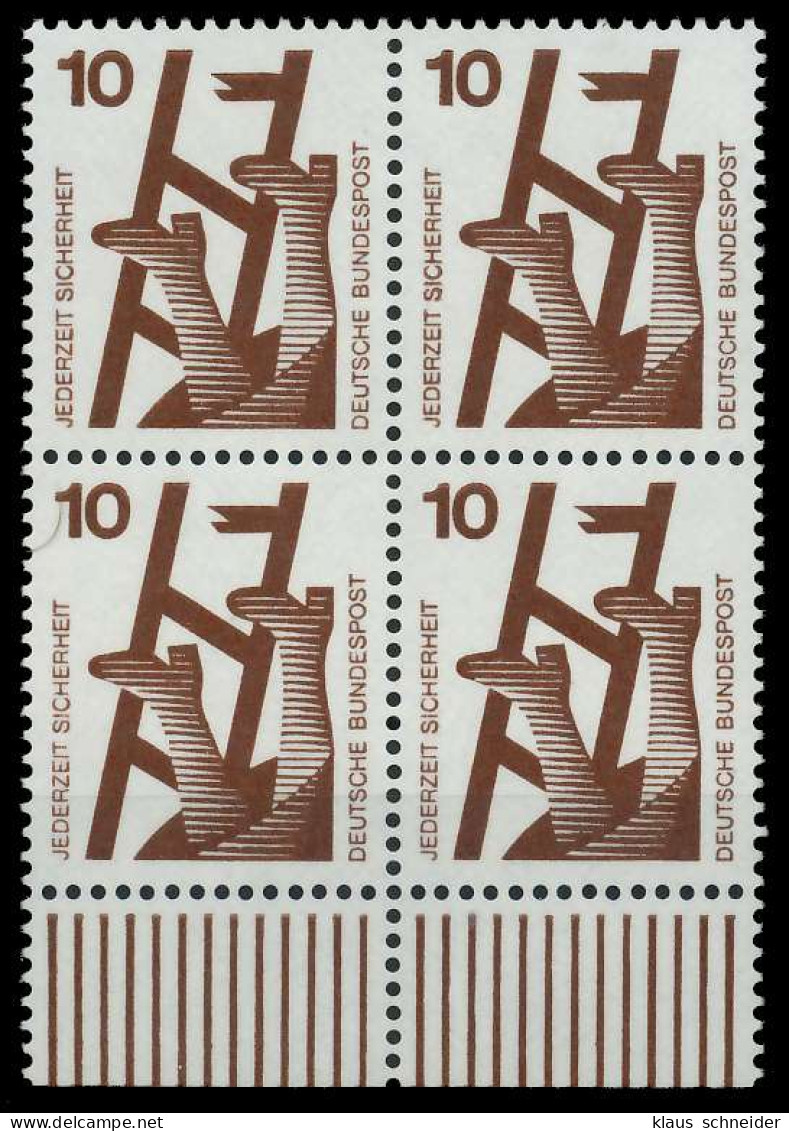 BRD DS UNFALLVERHÜTUNG Nr 695A Postfrisch VIERERBLOCK U X926B66 - Unused Stamps