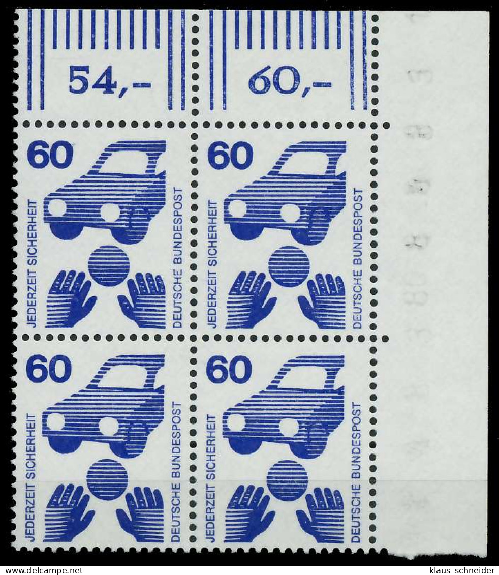 BRD DS UNFALLVERHÜTUNG Nr 701A Postfrisch VIERERBLOCK E X926C7E - Unused Stamps