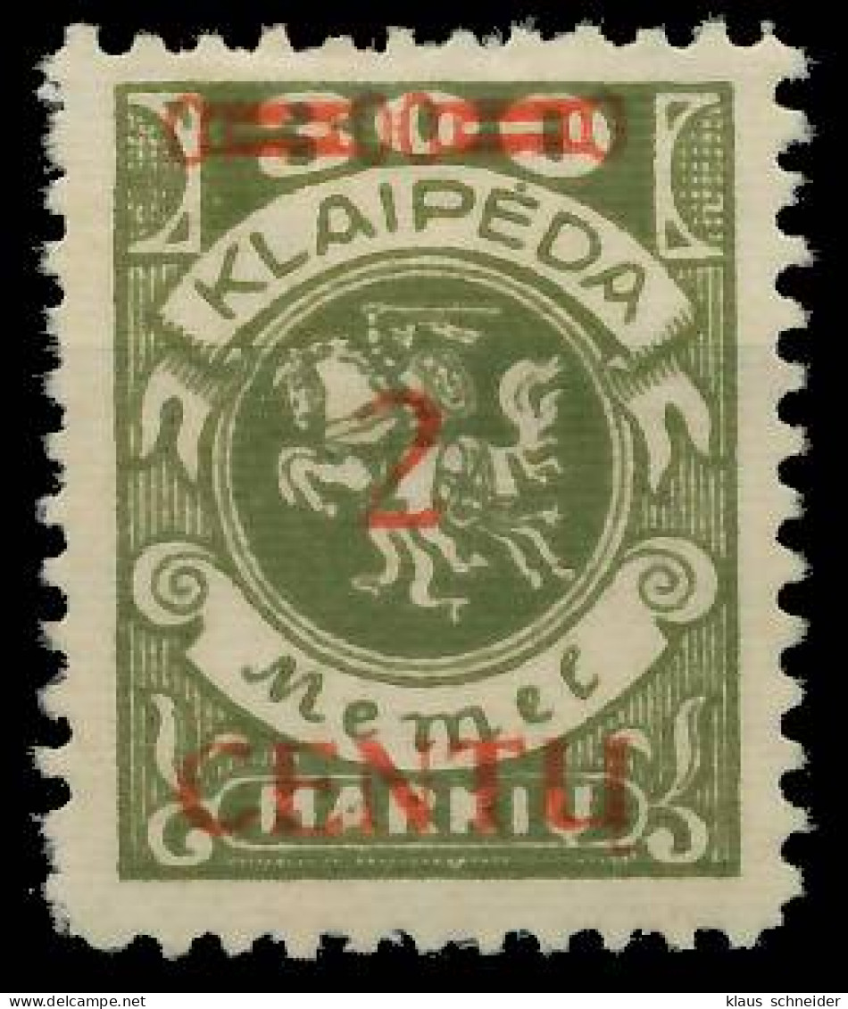 MEMEL 1923 Nr 167BII Ungebraucht X41E432 - Memel (Klaipeda) 1923