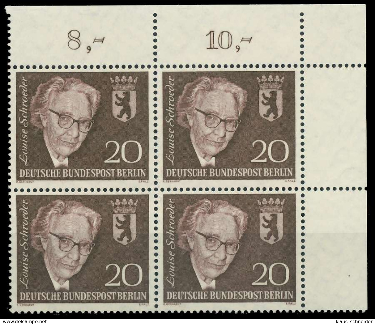 BERLIN 1961 Nr 198 Postfrisch VIERERBLOCK ECKE-ORE X9068CE - Unused Stamps