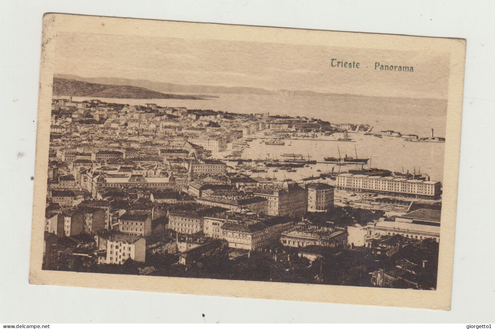 CARTOLINA ILLUSTRATA TRIESTE - PANORAMA - ANNULLO 77 SQUADRIGLIA DEL 1919 VERSO FIRENZE WW1 - Trieste