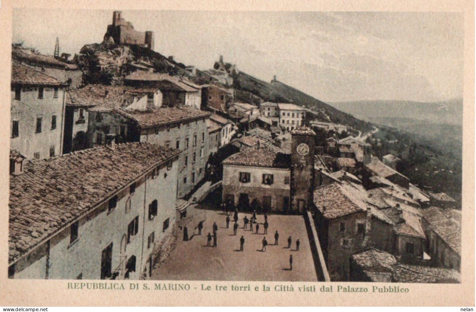 REPUBBLICA DI S. MARINO - LE TRE TORRI E LA CITTA VISTI DAL PALAZZO PUBBLICO - F.P. - San Marino