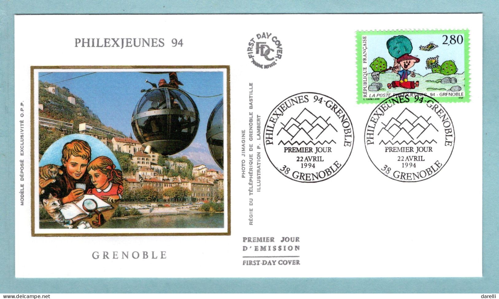 FDC France 1994 - Philexjeunes 94 - YT 2877 - 38 Grenoble (soie) - 1990-1999