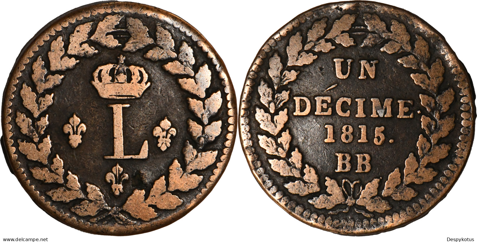 FRANCE - 1815 - UN DECIME - Louis XVIII - Strasbourg (BB) - 19-208 - Sonstige & Ohne Zuordnung