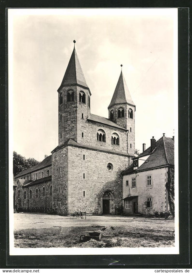 Foto-AK Deutscher Kunstverlag, Nr. 1: Bursfelde / Weser, Ehem. Benediktiner Klosterkirche, Westfront  - Fotografie