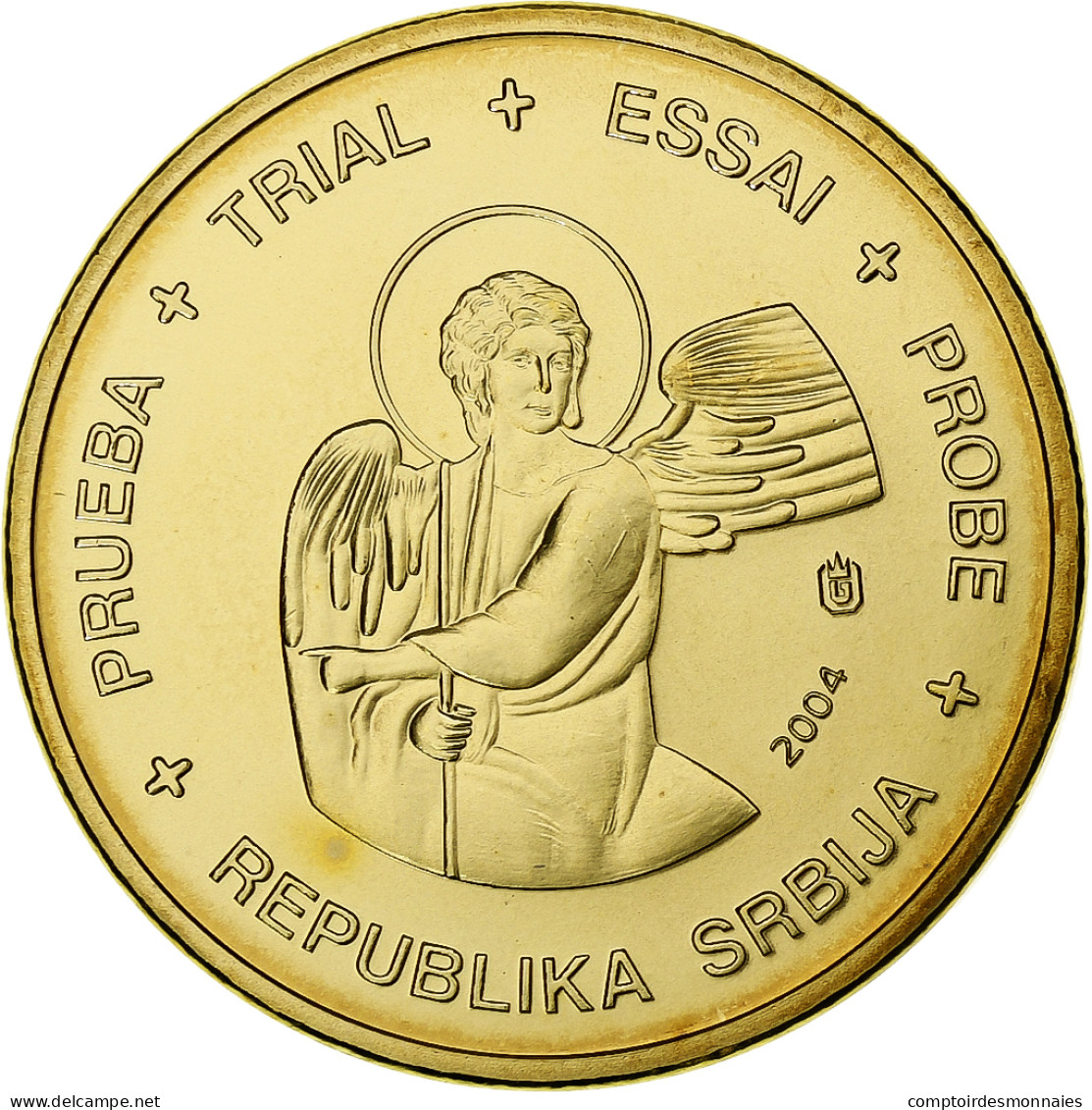 Serbie, 20 Euro Cent, Fantasy Euro Patterns, Essai-Trial, 2004, Or Nordique, FDC - Essais Privés / Non-officiels