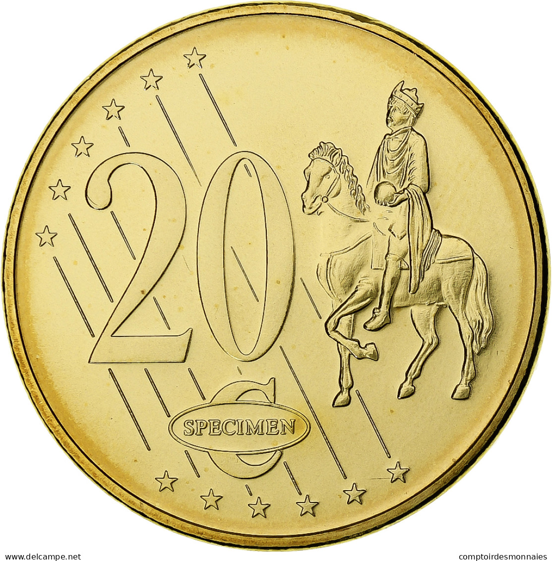 Serbie, 20 Euro Cent, Fantasy Euro Patterns, Essai-Trial, 2004, Or Nordique, FDC - Privéproeven