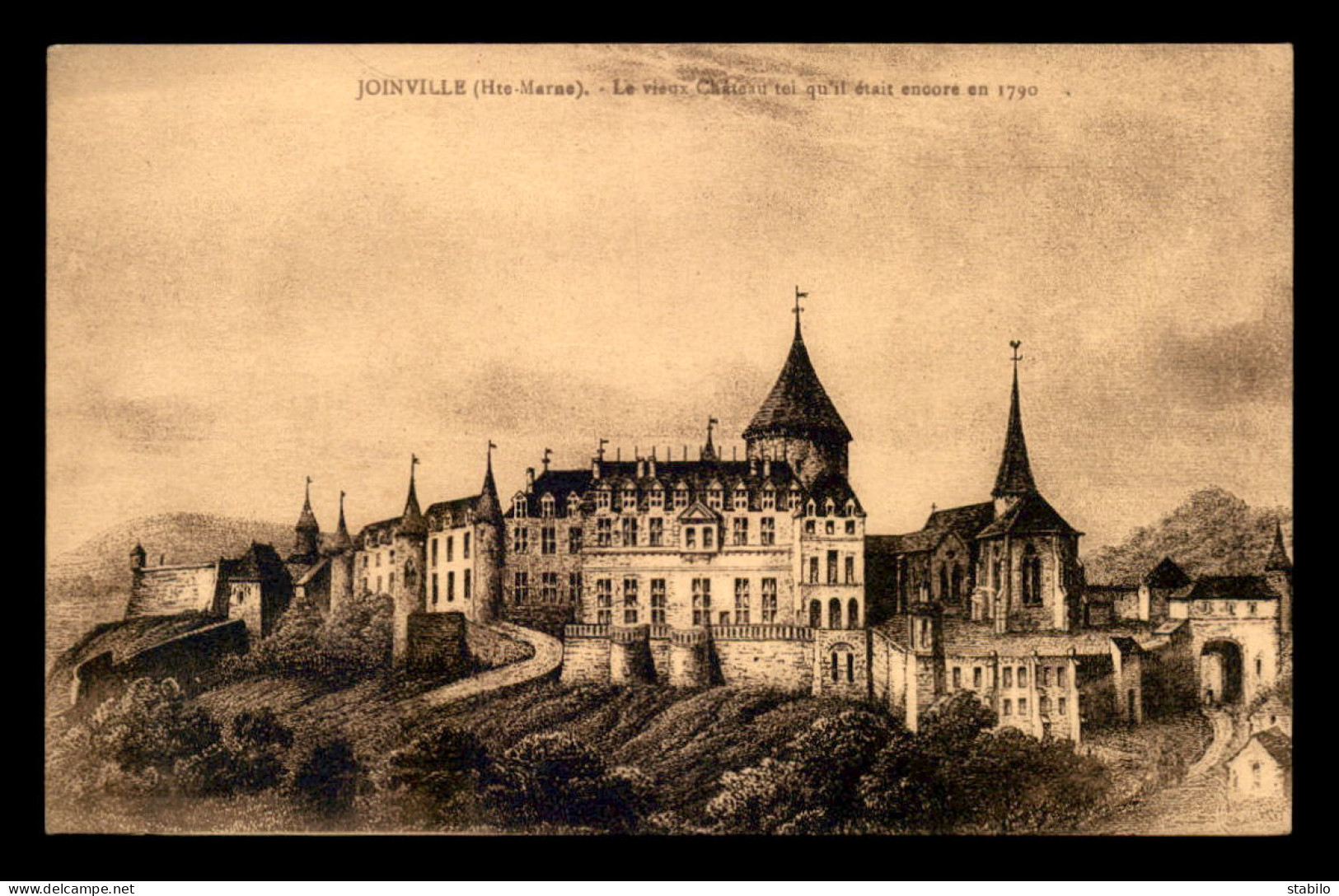 52 - JOINVILLE - LE VIEUX CHATEAU  - DESSIN DE 1790 - Joinville