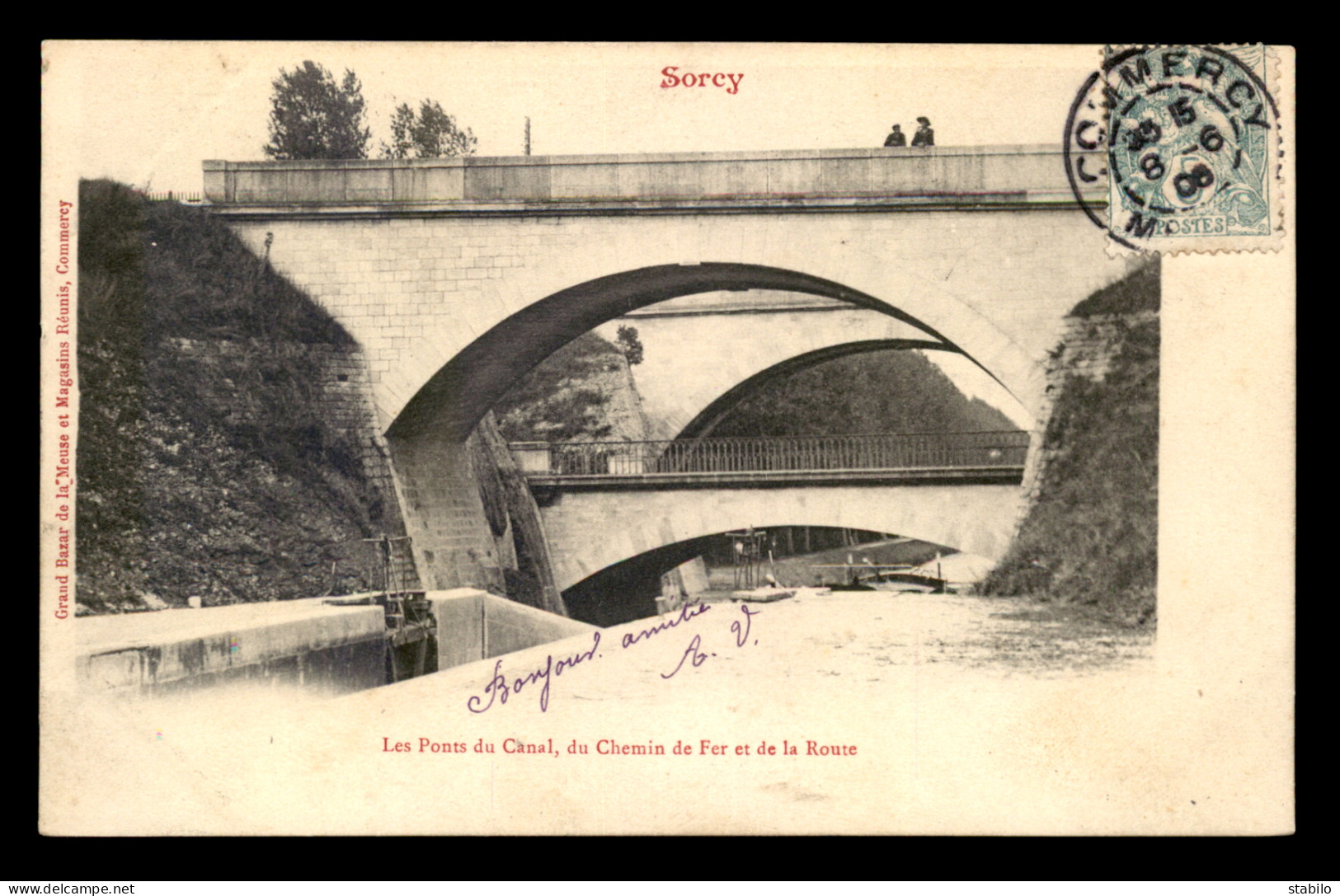 55 - SORCY - LES PONTS DU CANAL, DU CHEMIN DE FER ET DE LA ROUTE - EDITEUR MAGASINS REUNIS - Sonstige & Ohne Zuordnung