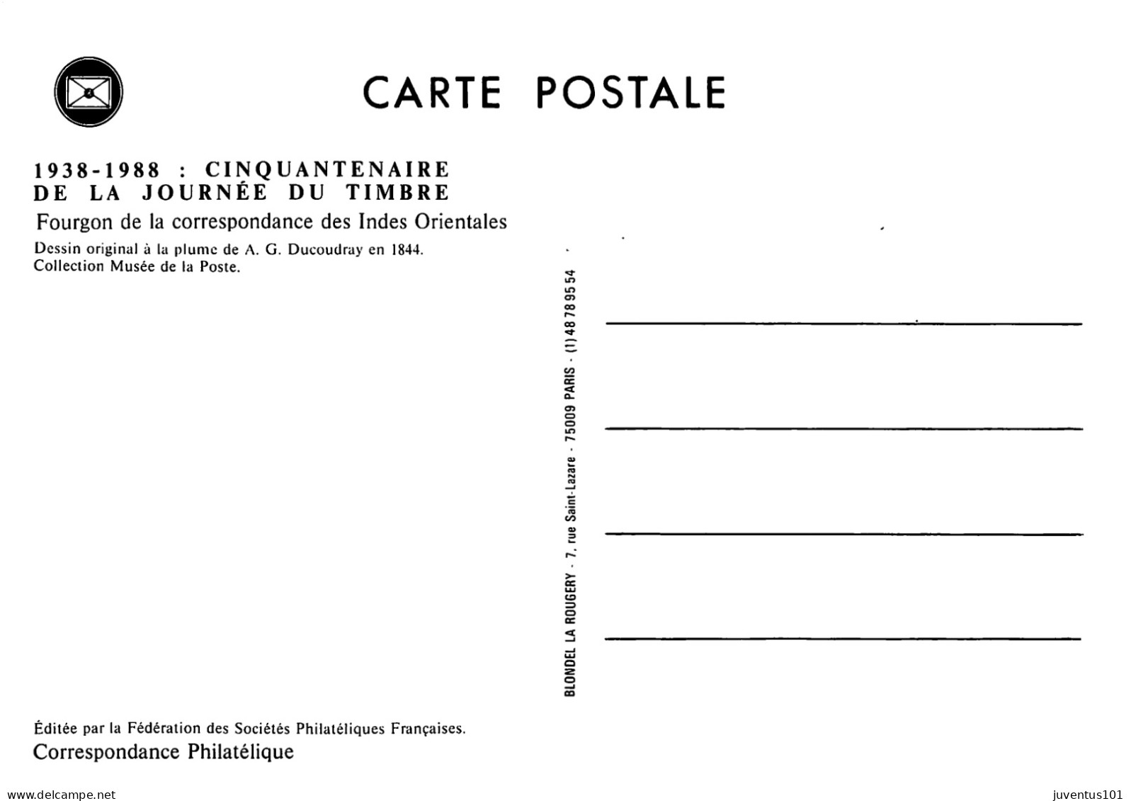Carte Maximum-Journée Du Timbre-Fourgon Des Postes-Oblitération Le Port En 1988    L2886 - Stamps (pictures)