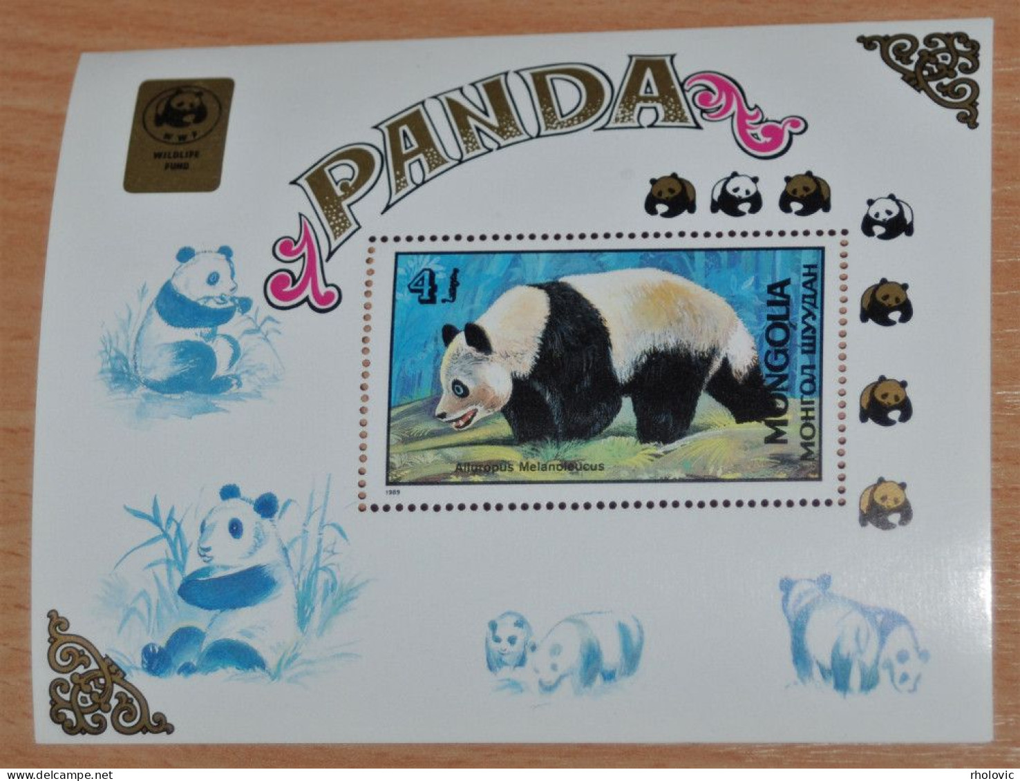 MONGOLIA 1989, Panda, Bears, Animals, Fauna, Mi #B134, Souvenir Sheet, MNH** - Ours