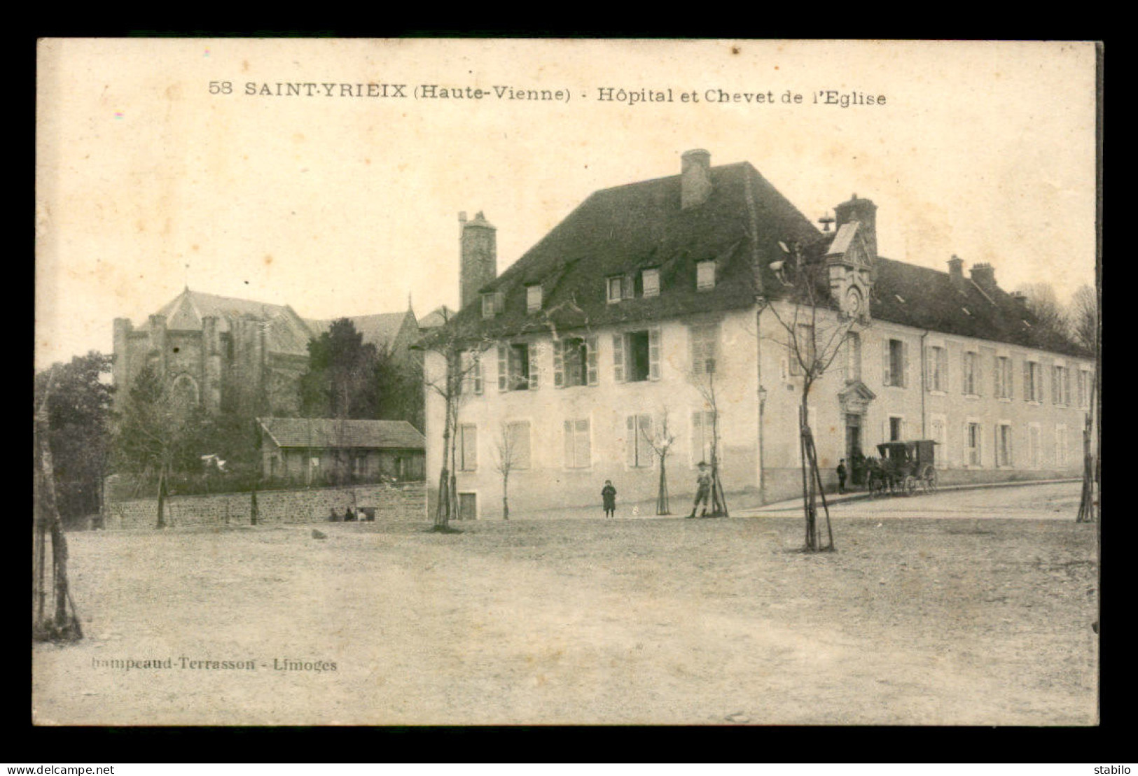 87 - SAINT-YRIEIX - HOPITAL ET CHEVET DE L'EGLISE - Saint Yrieix La Perche