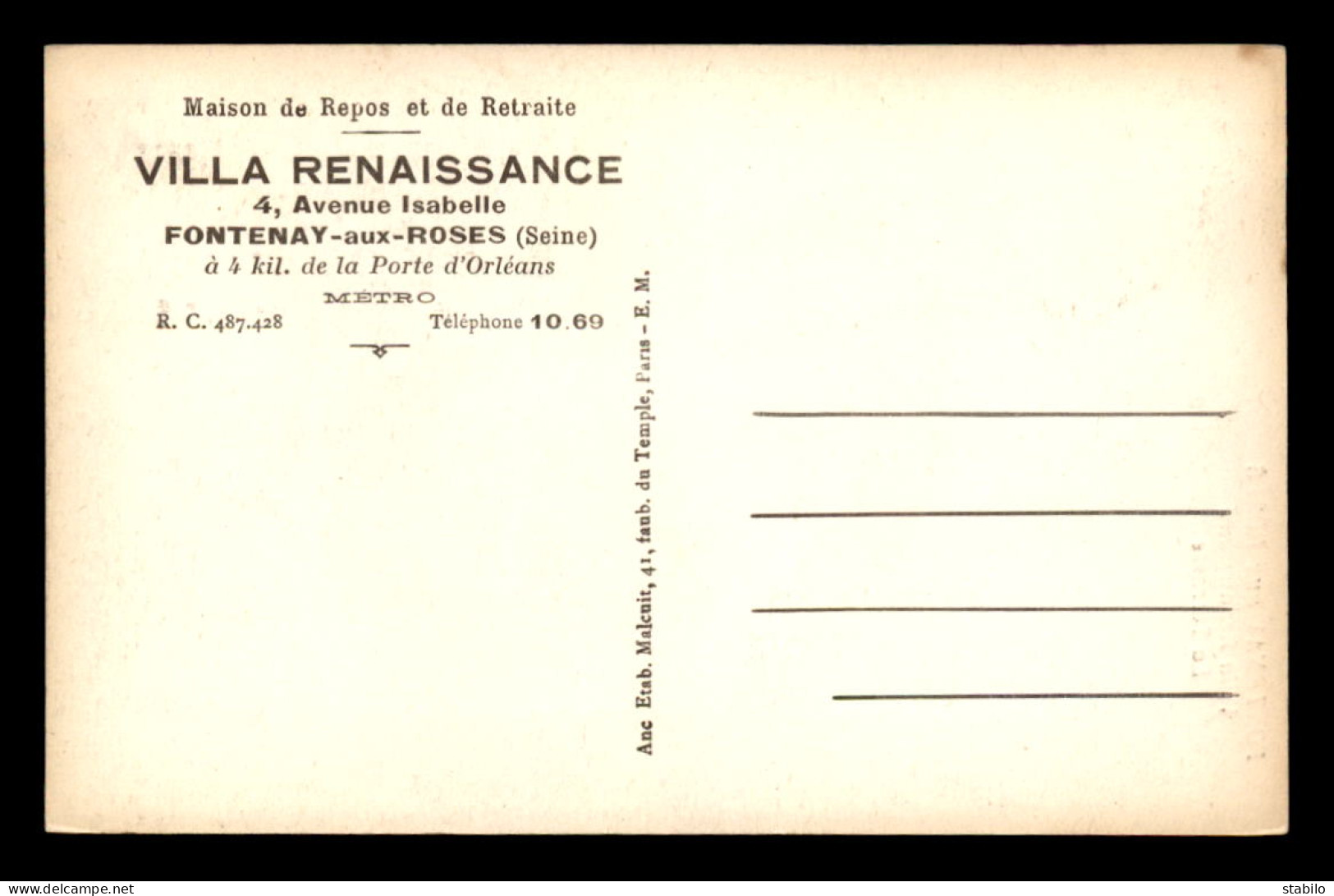 92 - FONTENAY-AUX-ROSES - MAISON DE REPOS, VILLA RENAISSANCE, 4 AVENUE ISABELLE - LA TERRASSE - Fontenay Aux Roses
