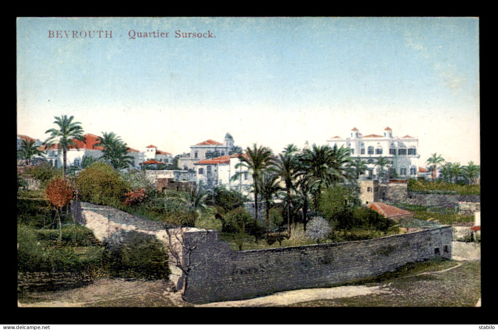 LIBAN - BEYROUTH - QUARTIER SURSOCK - CARTE COLORISEE - Libanon