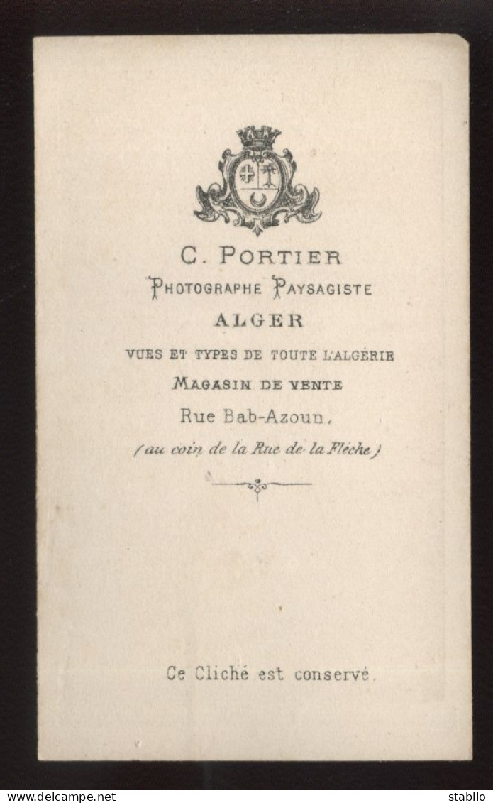 ALGERIE - LA MOSQUEE D'ALGER - PHOTOGRAPHIE 19EME DE C. PORTIER PROVENANT D'UN ALBUM DE VOYAGE D'UN MARIN FRANCAIS - Alte (vor 1900)