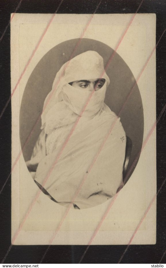 EGYPTE - FEMME MAURESQUE - PHOTOGRAPHIE 19EME PROVENANT D'UN ALBUM DE VOYAGE D'UN MARIN FRANCAIS - Alte (vor 1900)