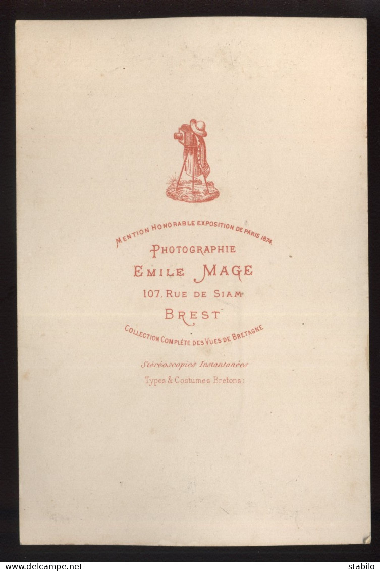 BREST (FINISTERE) - LES REMPARTS - PHOTOGRAPHIE 19EME EMILE MAGE, 107 RUE DE SIAM - Alte (vor 1900)