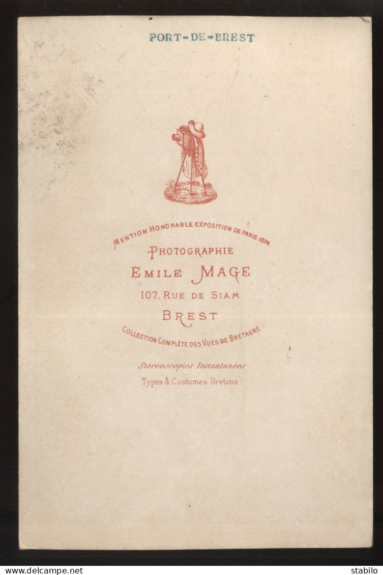 BREST (FINISTERE) - LA VILLE ET LE PORT - PHOTOGRAPHIE 19EME EMILE MAGE, 107 RUE DE SIAM - Alte (vor 1900)