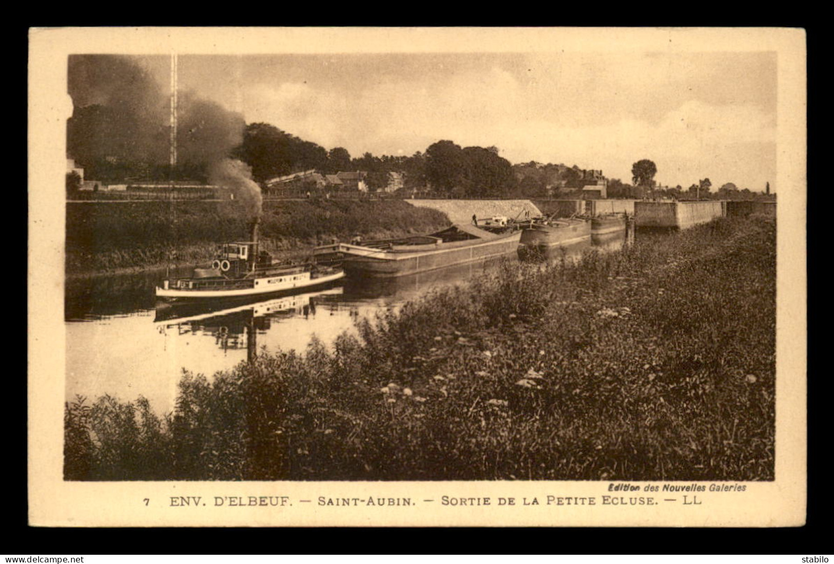 76 - ST-AUBIN - SORTIE DE LA PETITE ECLUSE - REMORQUEUR "GUEPE N°9" TIRANT DES PENICHES - Sonstige & Ohne Zuordnung