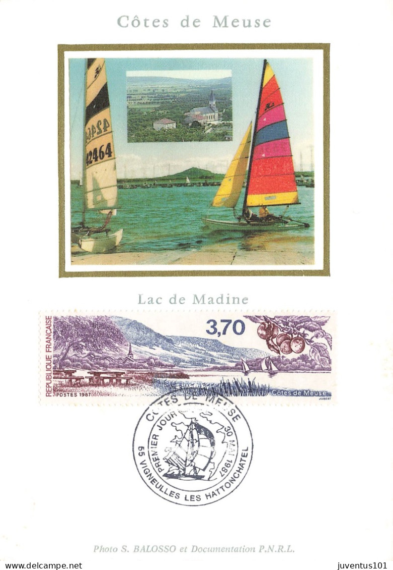 Carte Maximum-Lac De Madine-Oblitération Vigneulles Les Hattonchatel En 1987    L2886 - Timbres (représentations)