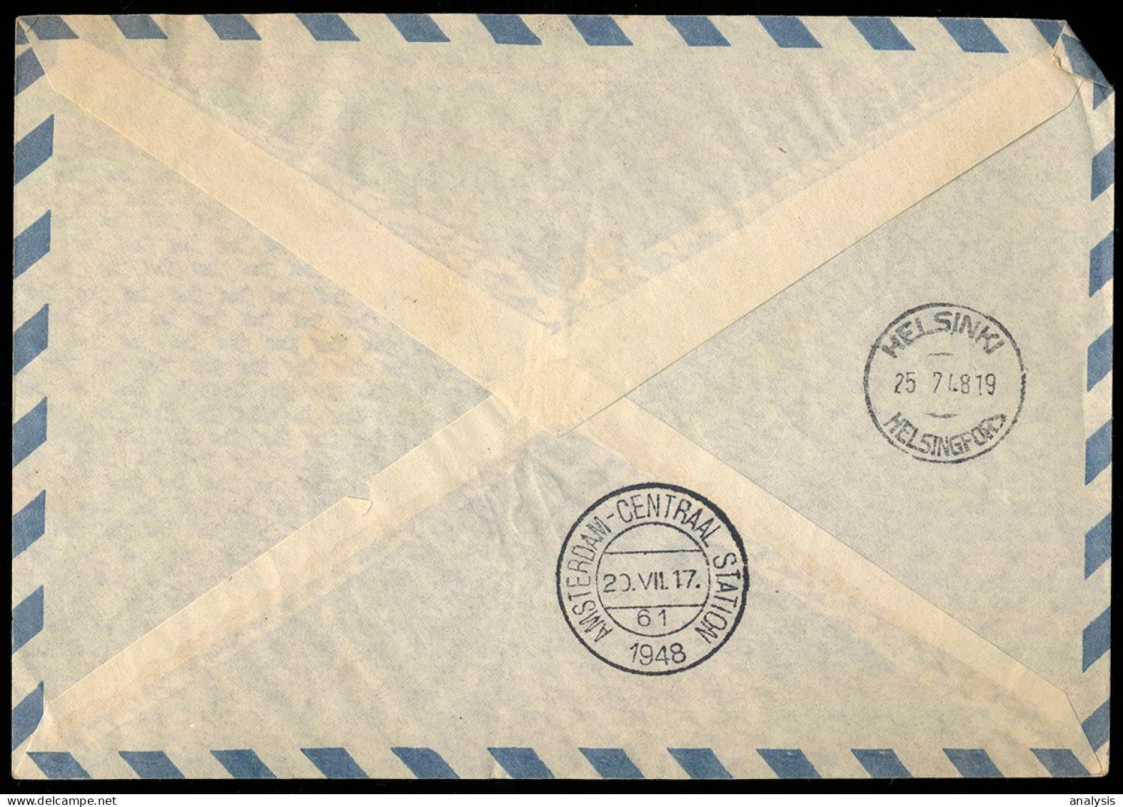Finland First Flight Cover Helsinki - Amsterdam Netherlands 1948 - Briefe U. Dokumente